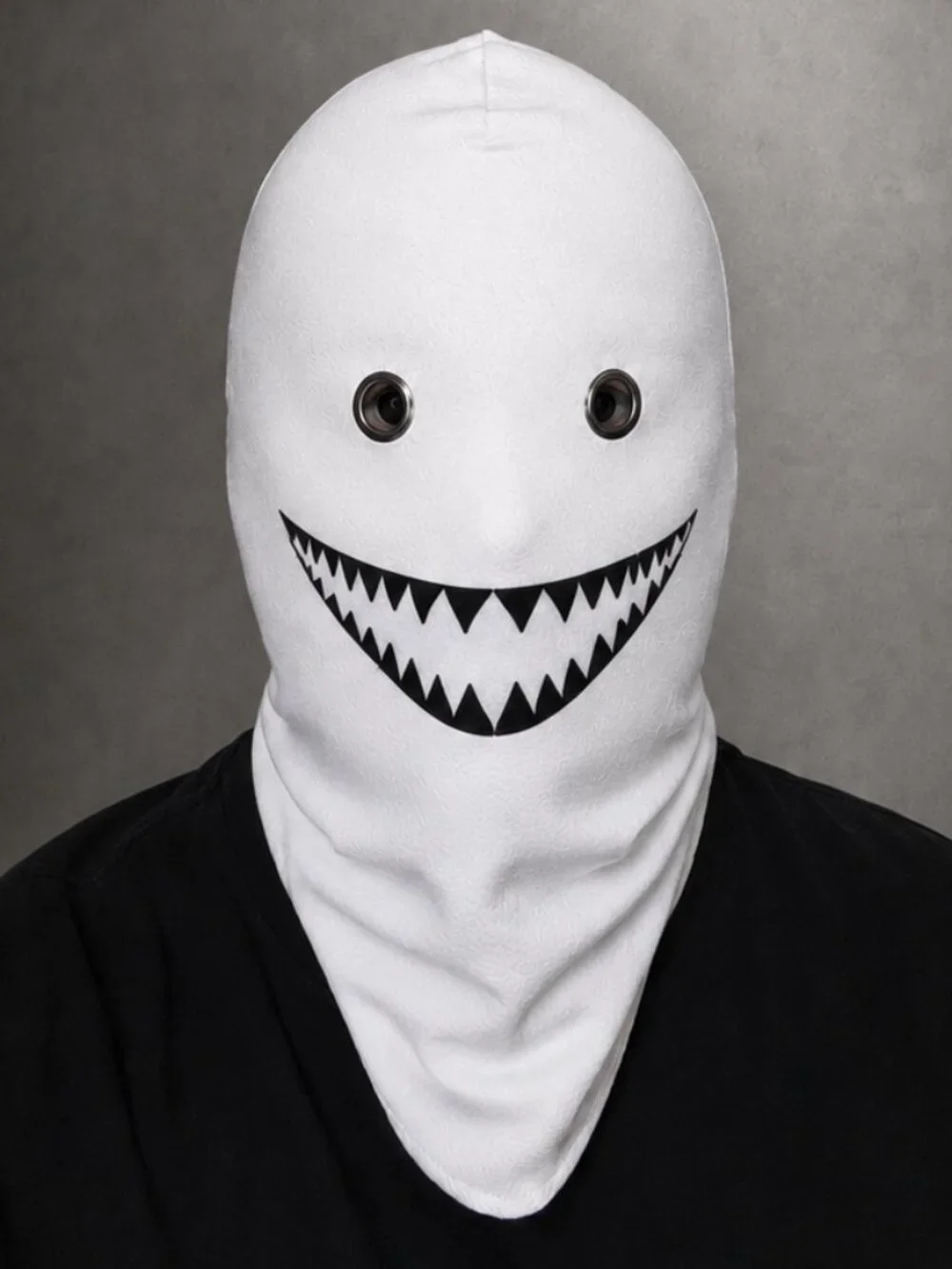 White Shark Teeth Balaclava Mask Black Techwear Face Ninja Hood OTKYDACH